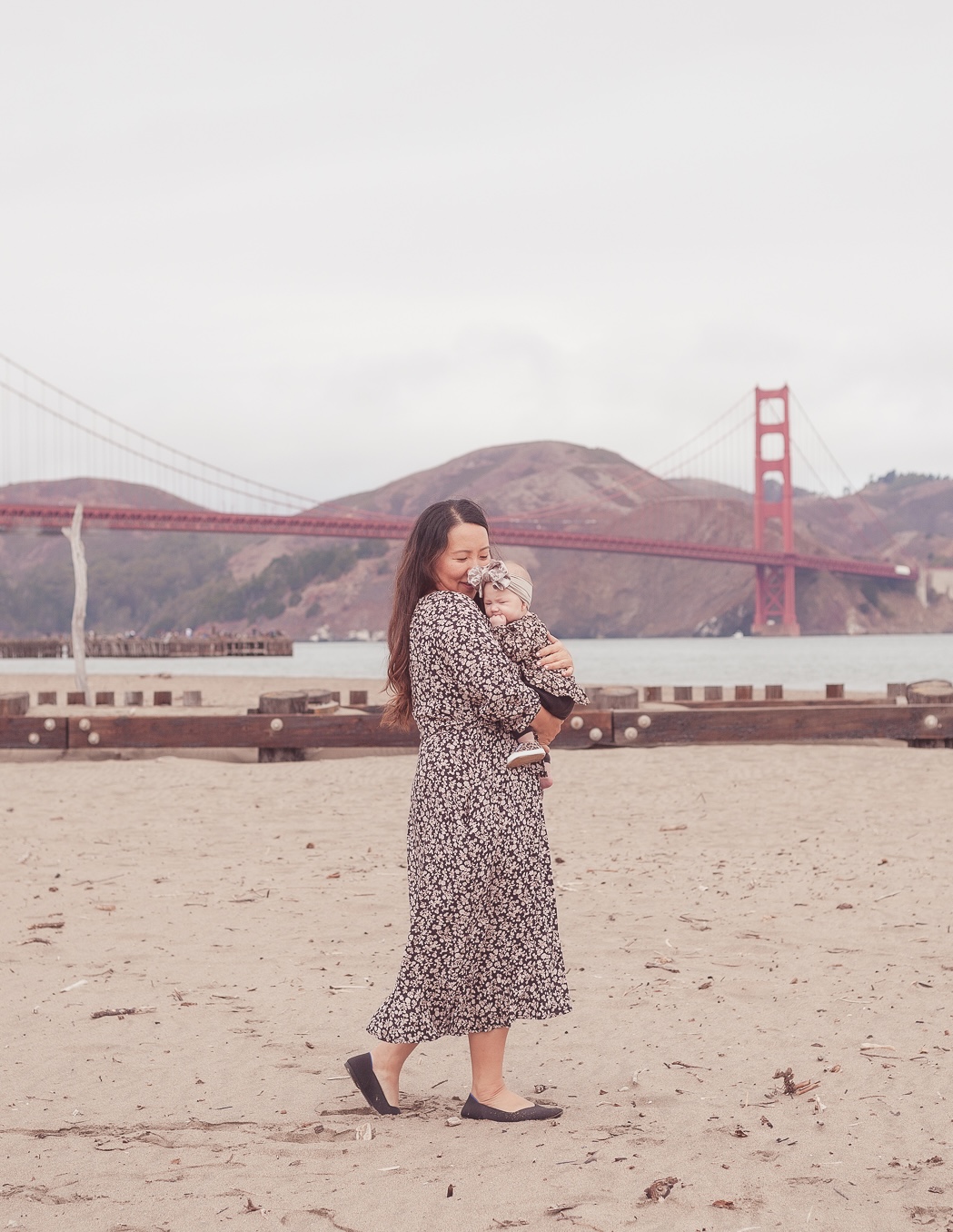 Quiet, tender family portrait from a San Francisco fall mini session