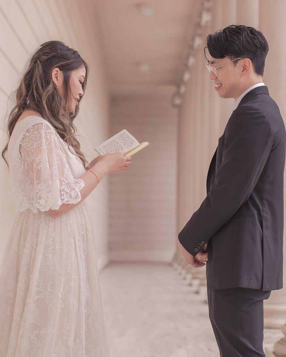 Wedding couple at the Legion of Honor in San Francisco — wedding photography by Matt Dea