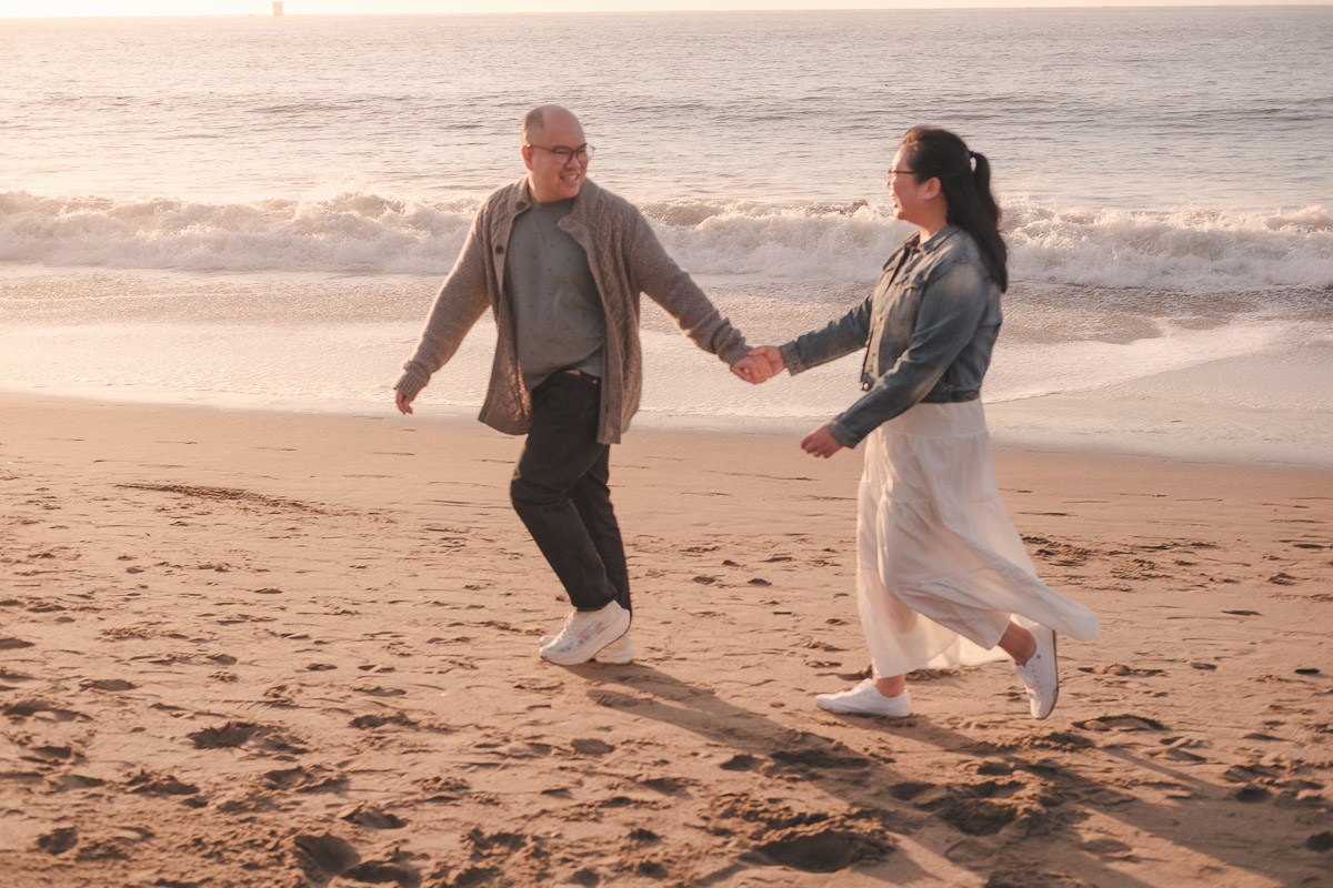 Couple portrait at golden hour during a Bay Area engagement session — photography by Matt Dea