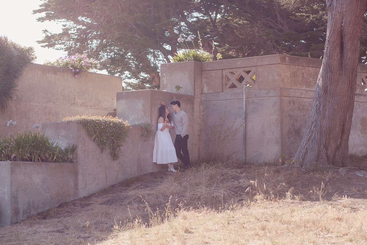 Romantic engagement portrait at a San Francisco location — photography by Matt Dea