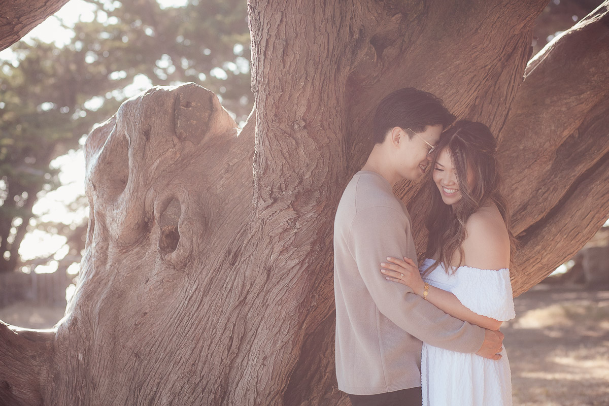 Couple at golden hour during a Bay Area engagement session — photography by Matt Dea