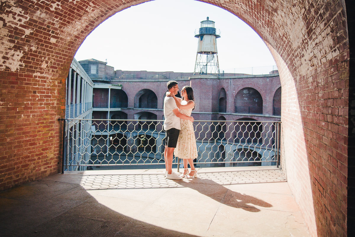 Romantic engagement portrait near the Painted Ladies, San Francisco — photography by Matt Dea