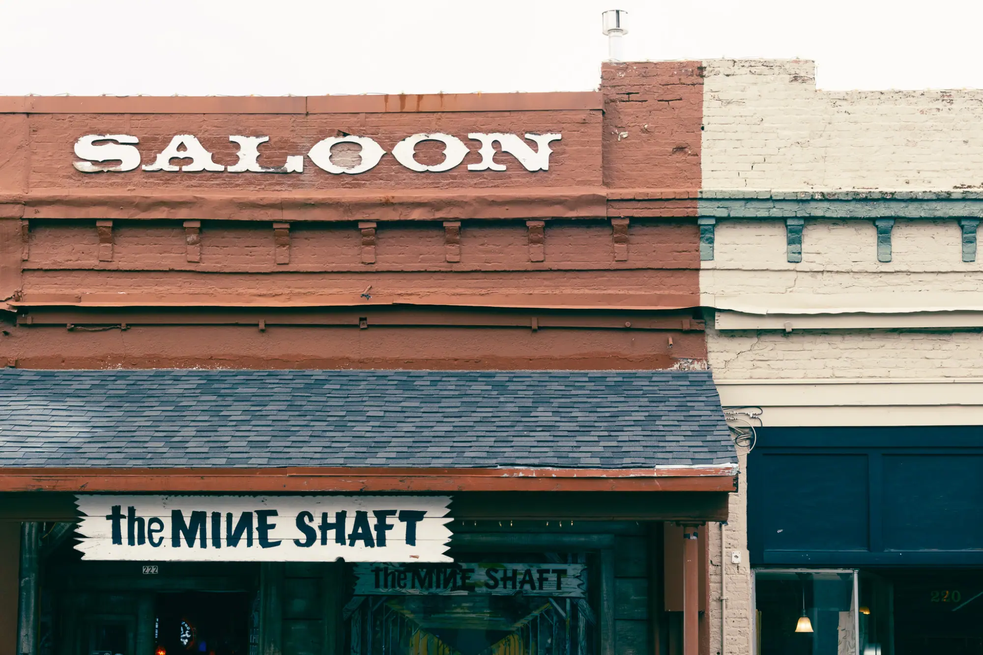 Saloon and The Mine Shaft storefronts