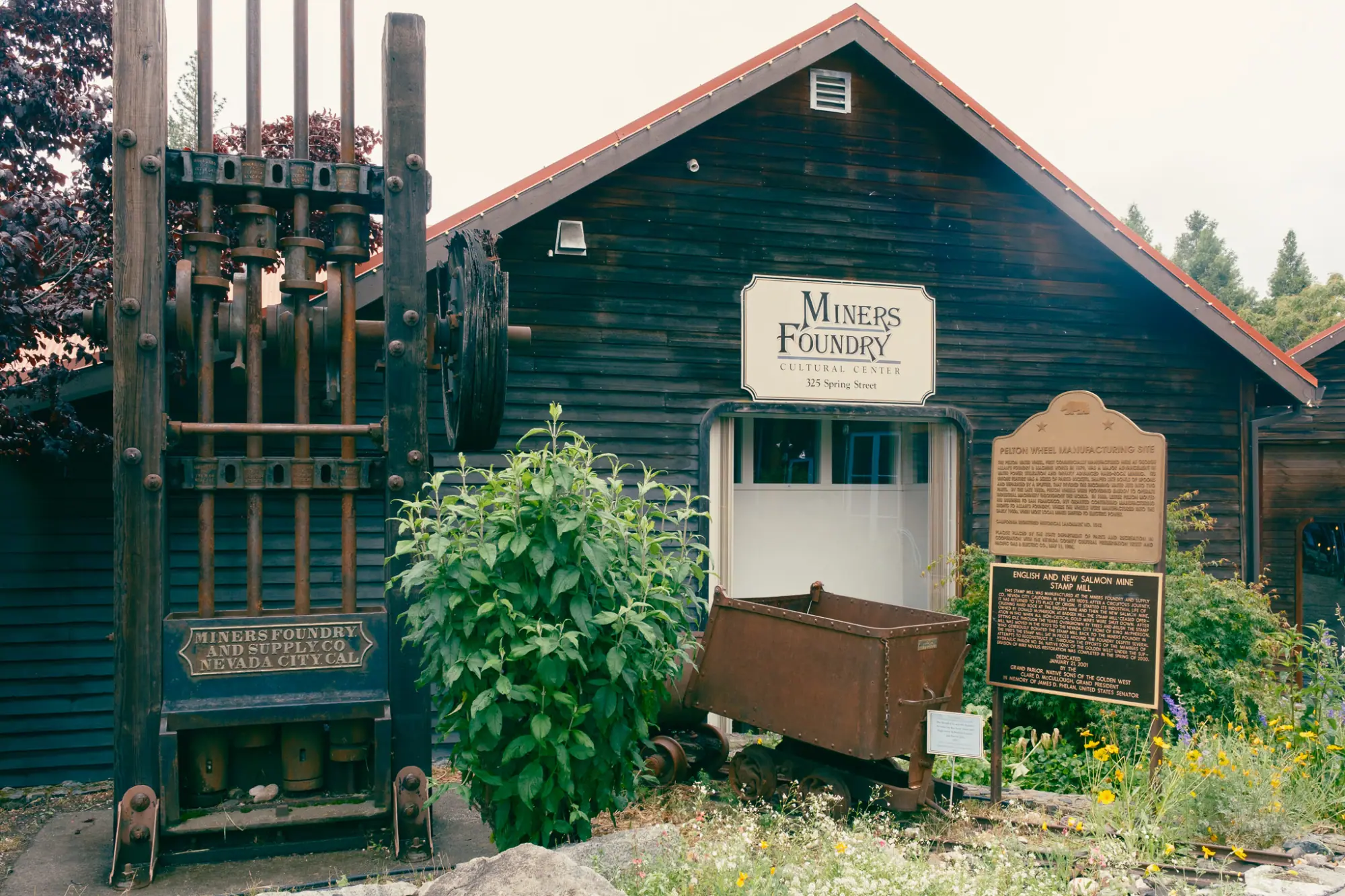 Miners Foundry Cultural Center with a stamp mill out front