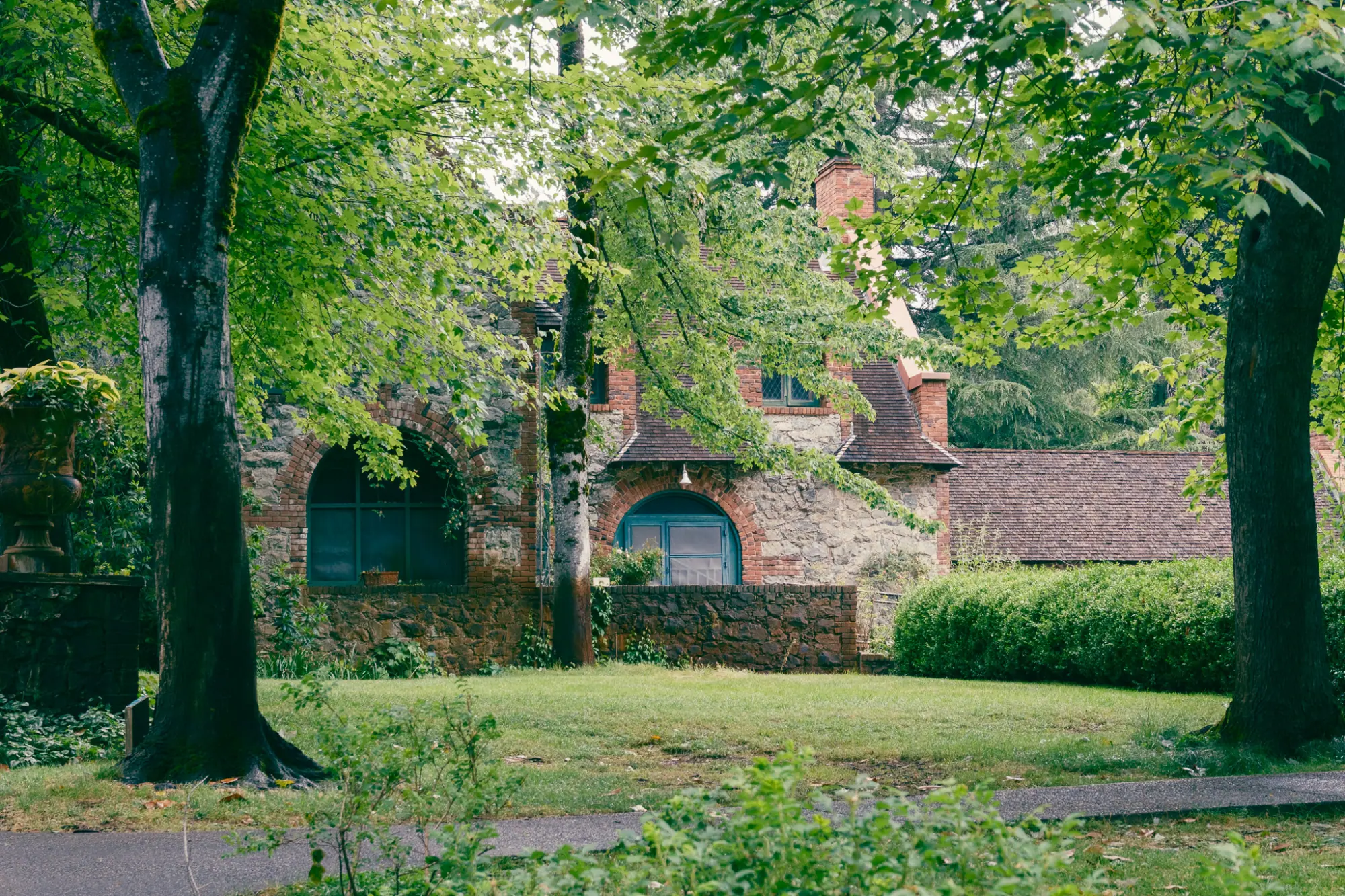 Bourn Cottage through the trees