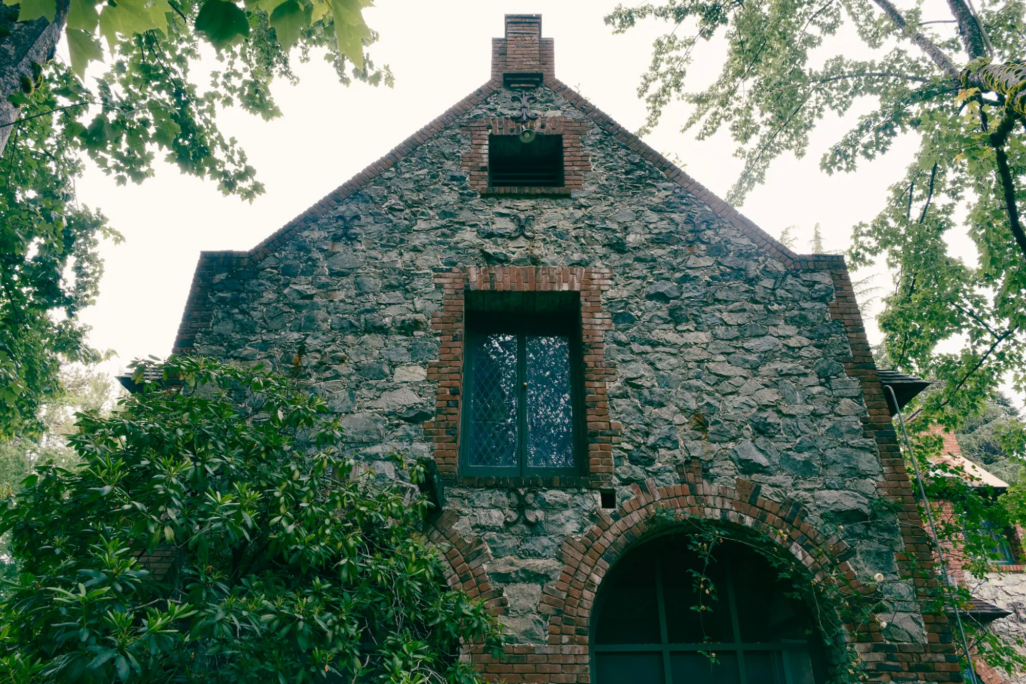 The stone gable of an estate building
