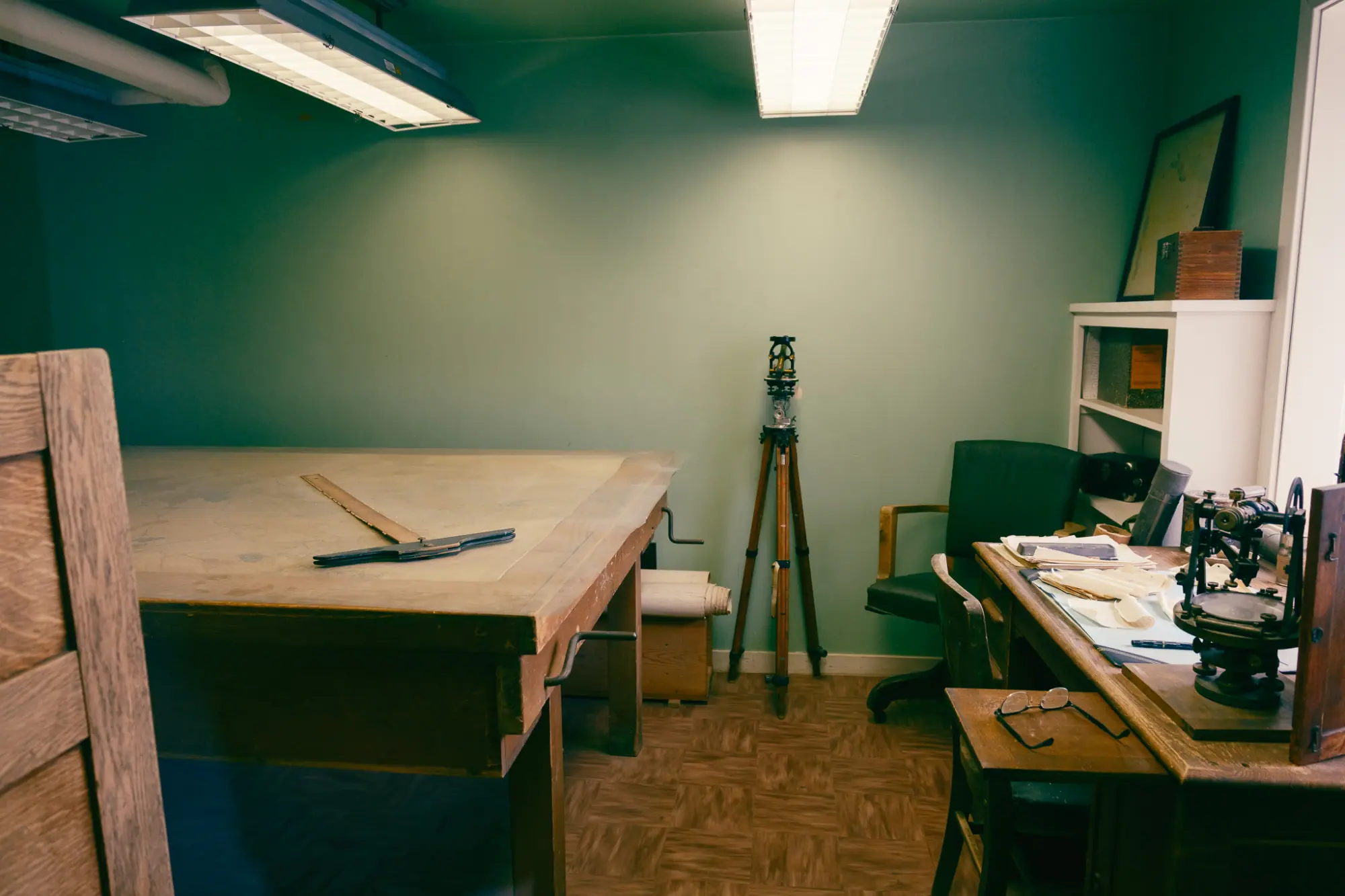 An old office with a drafting table