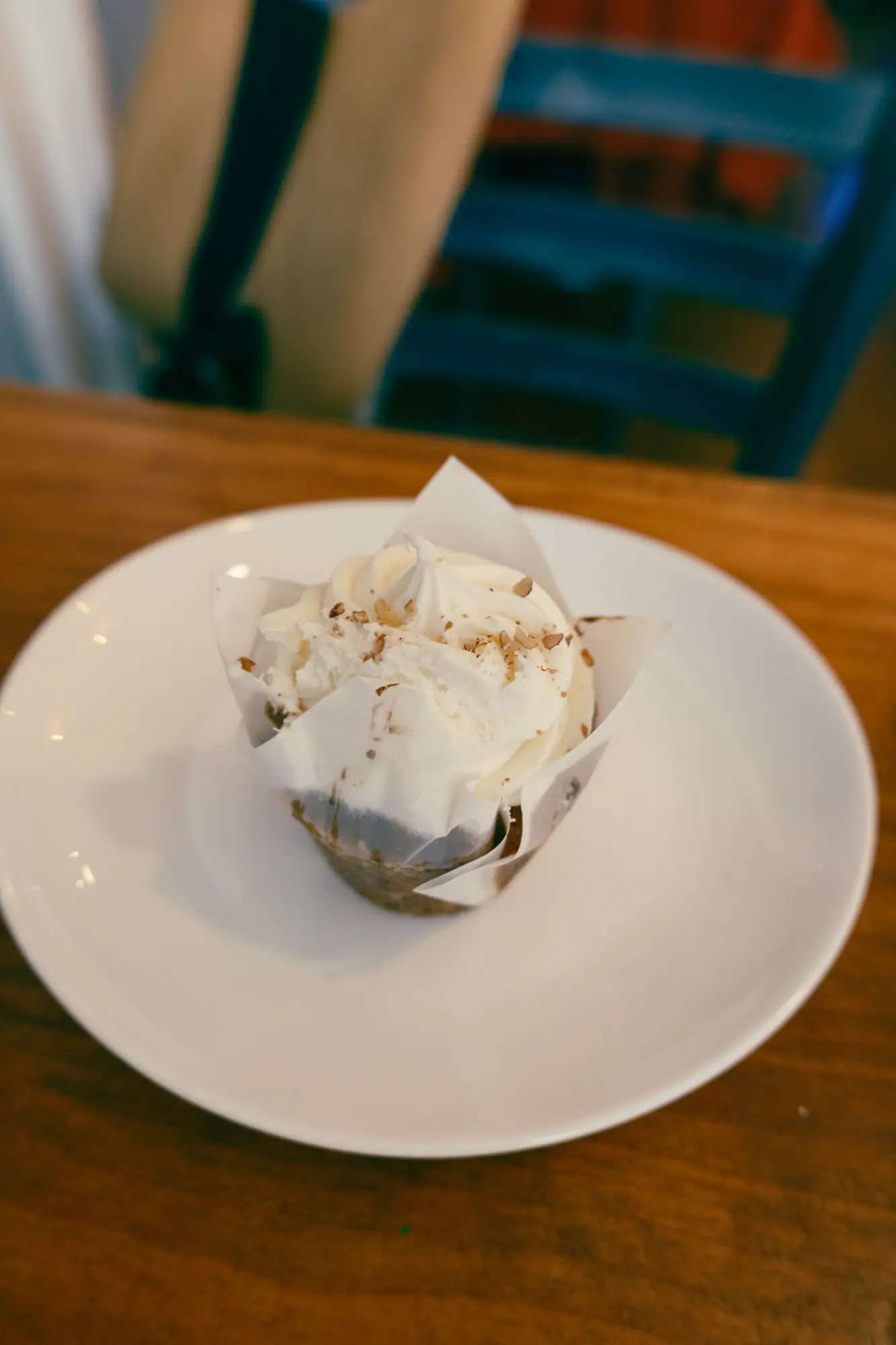 A gluten free muffin on a plate
