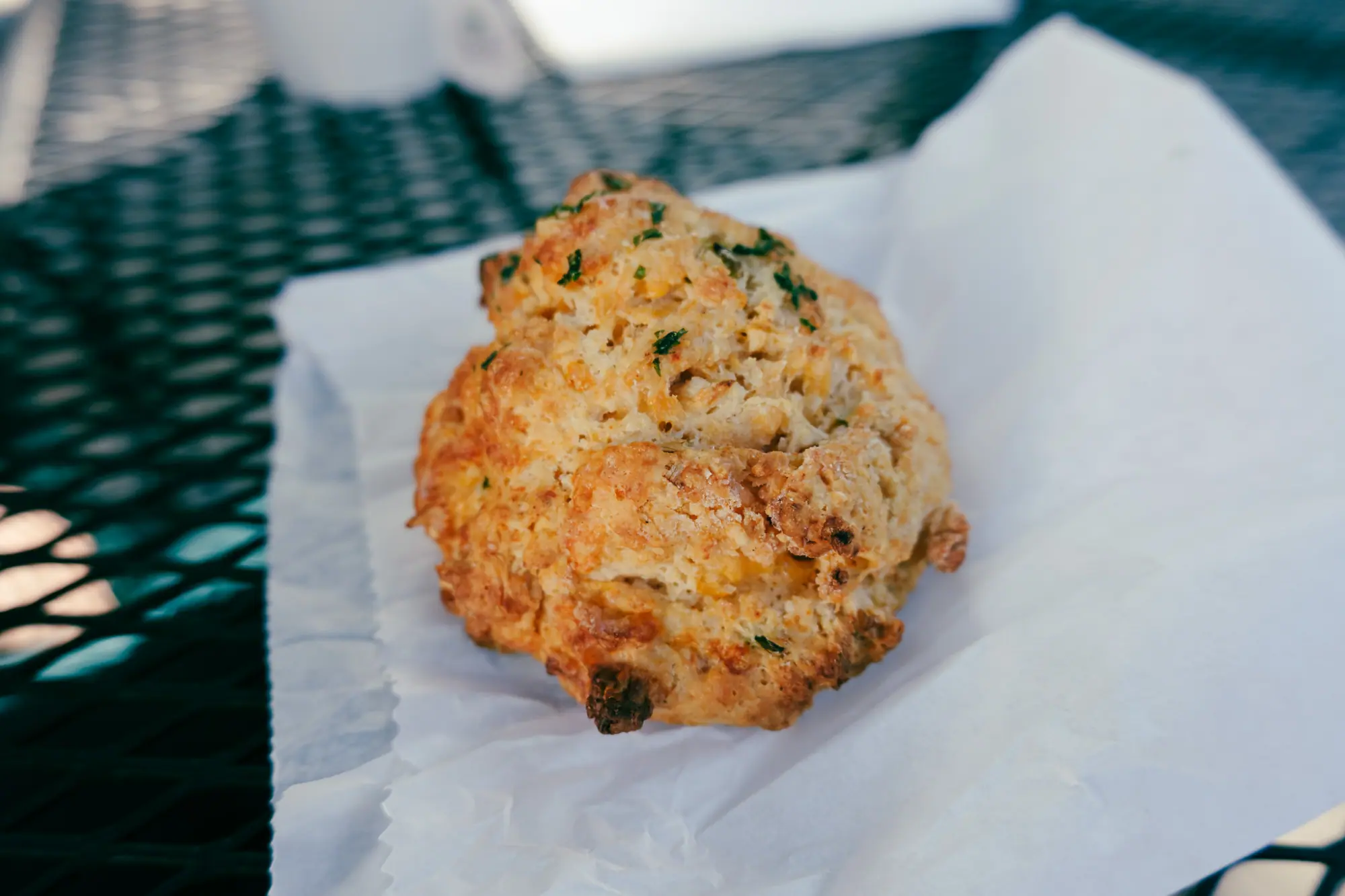 A scone on a napkin
