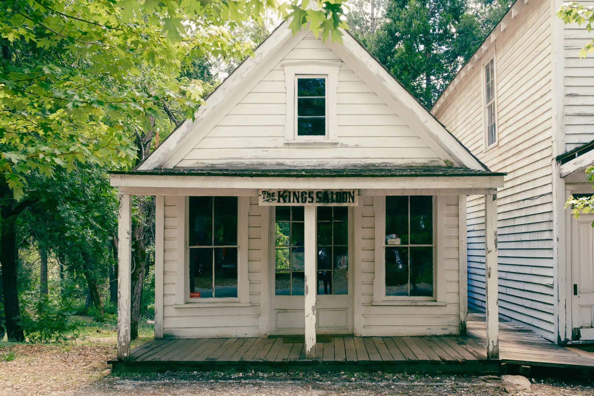 A white clapboard building in North Bloomfield