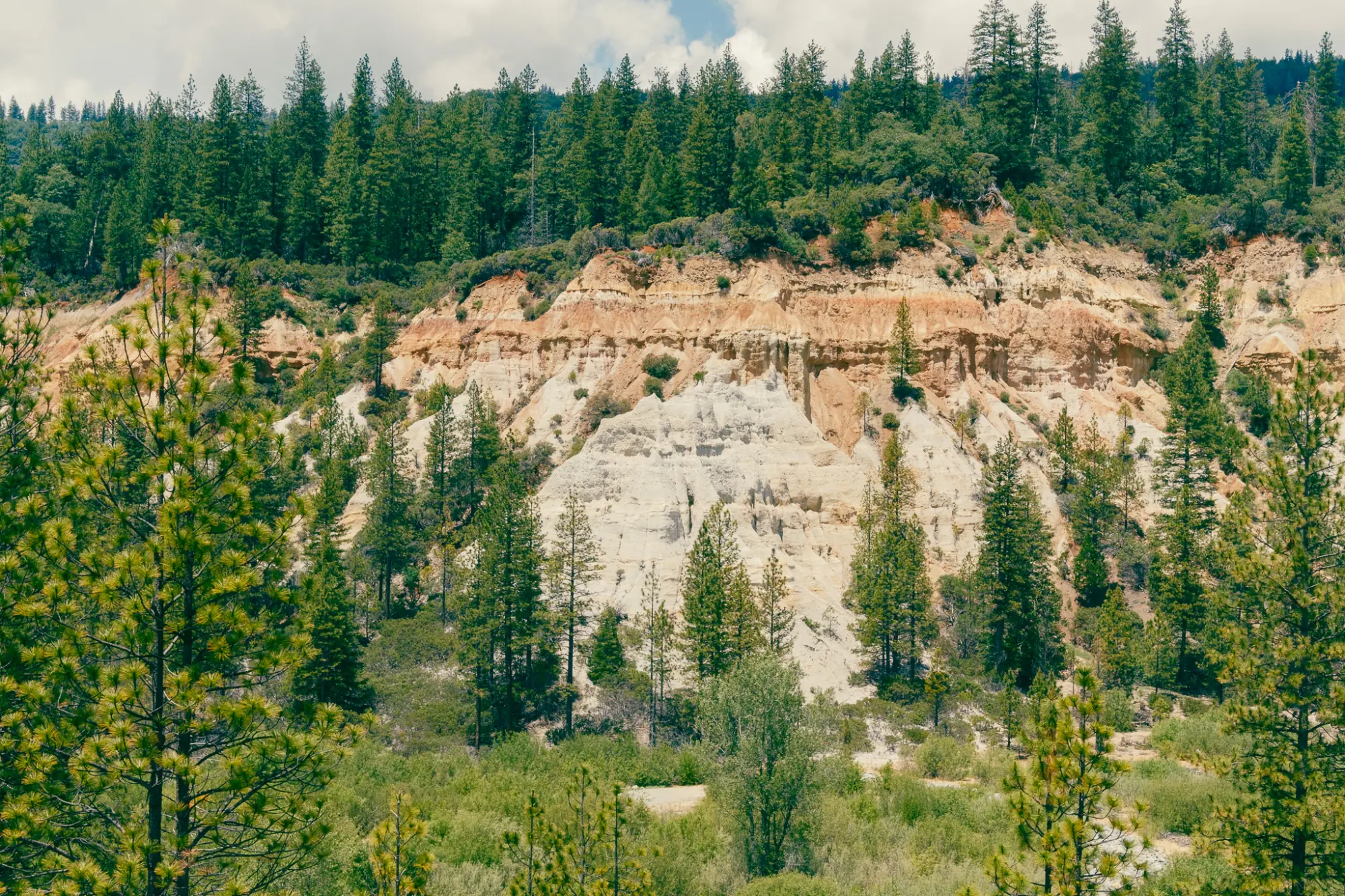 Eroded white and orange cliffs