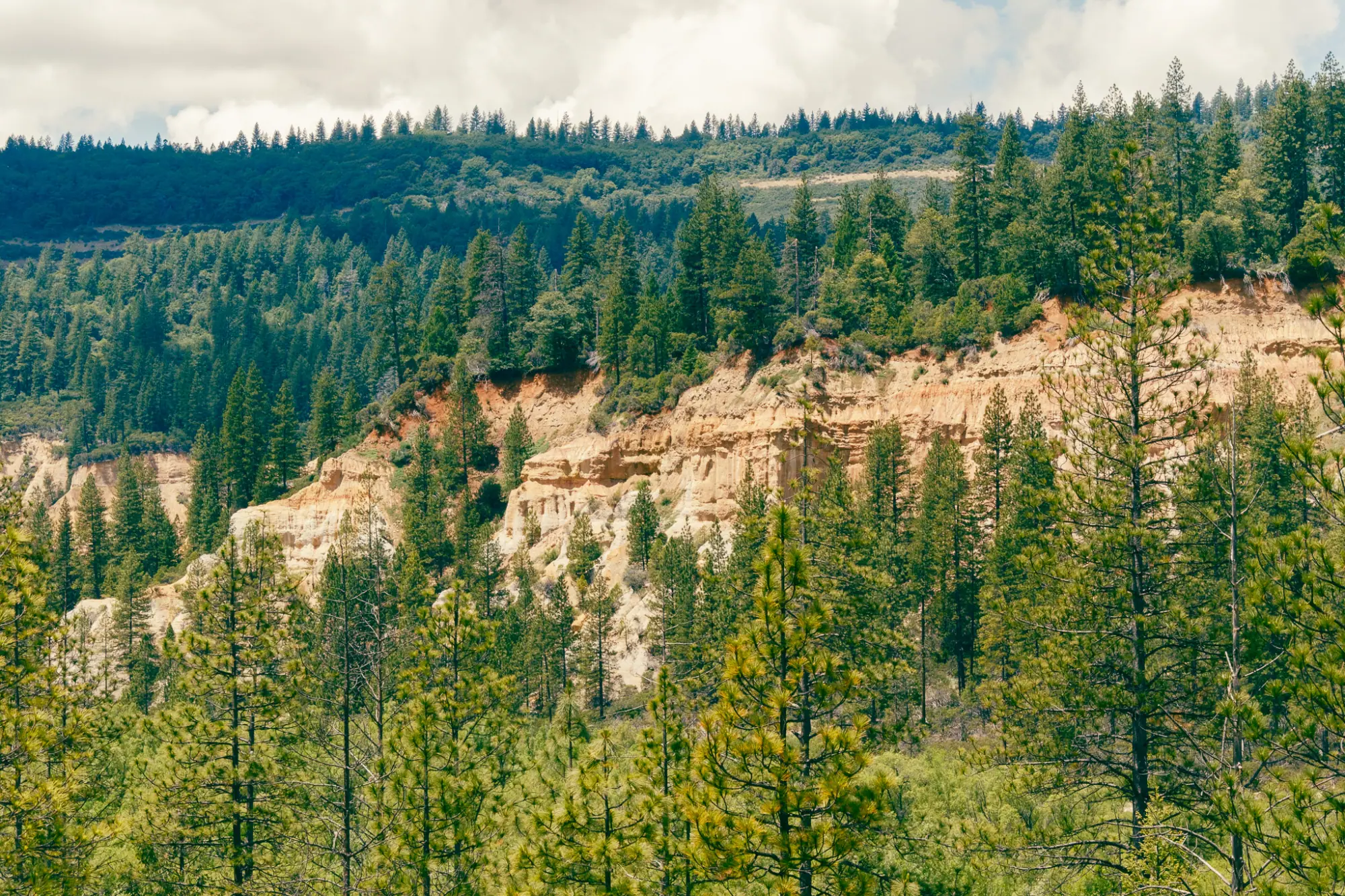 Layered cliffs at Malakoff Diggins