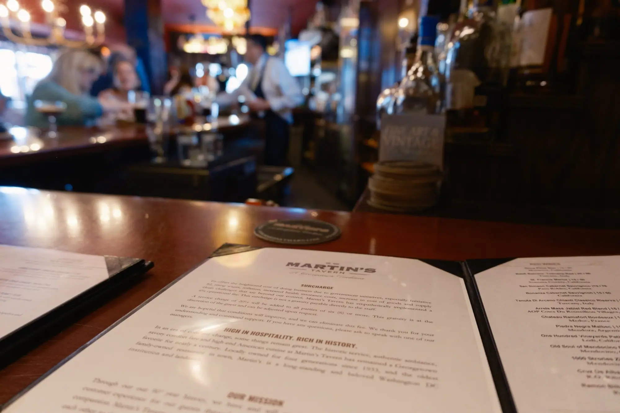 Photo from As golden hour hit, we ducked into Martin’s Tavern, a historic pub with wood-paneled walls and an old D.C, Washington, DC