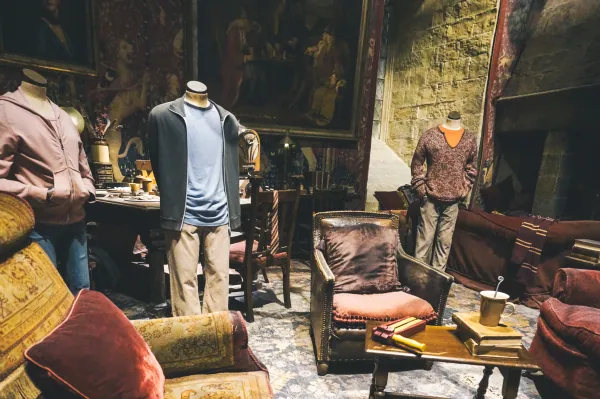 Gryffindor common room with costumes