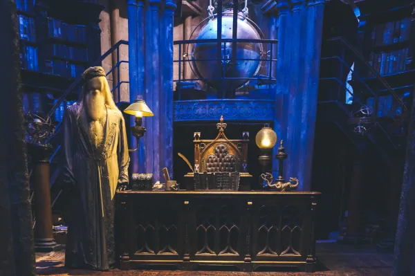 Dumbledore's office with costume