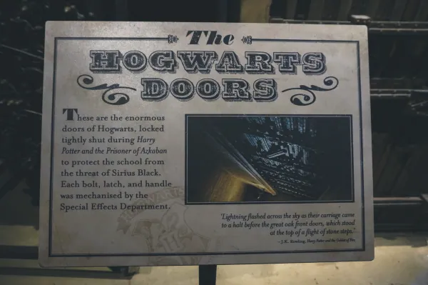 "The Hogwarts Doors" info sign