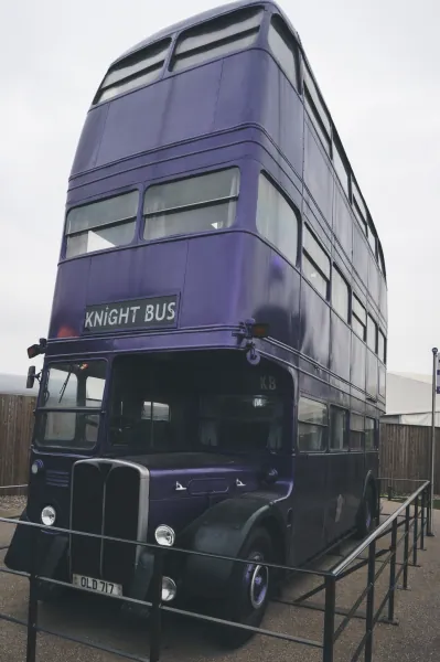 The purple Knight Bus