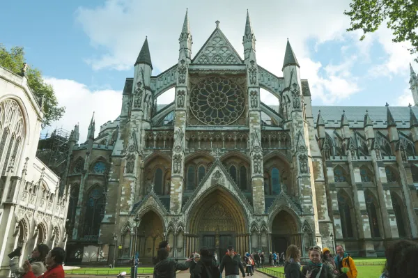Abbey's north front with rose window