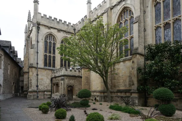 Gravel garden beside the chapel