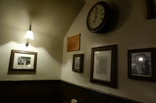 Clock and framed Inklings memorabilia