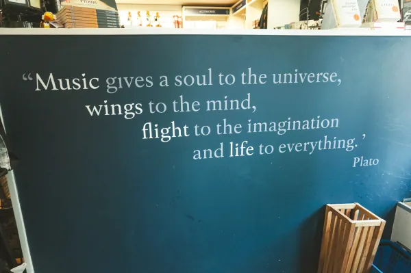 Plato "Music gives a soul..." quote board