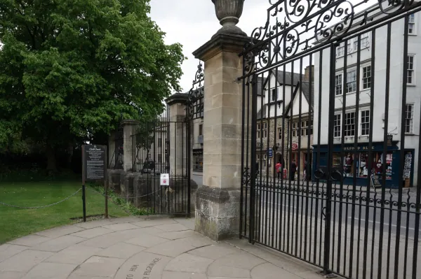 Iron gates onto St Aldate's
