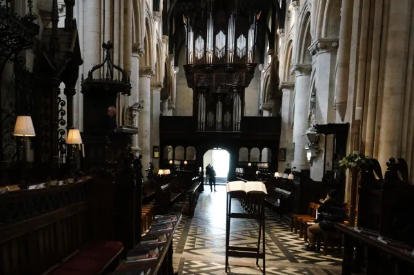 Choir stalls toward the organ