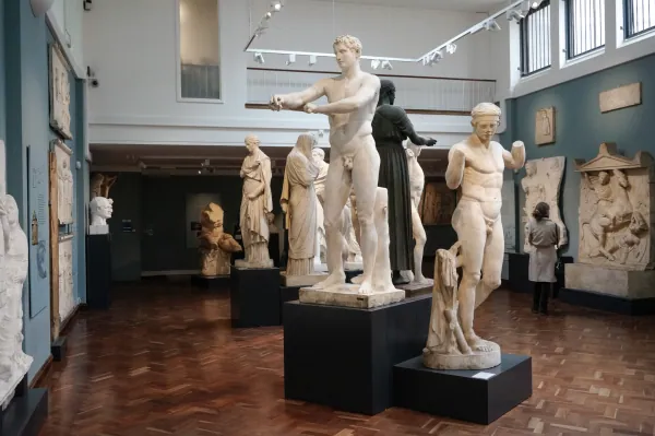 Gallery of classical marble statues