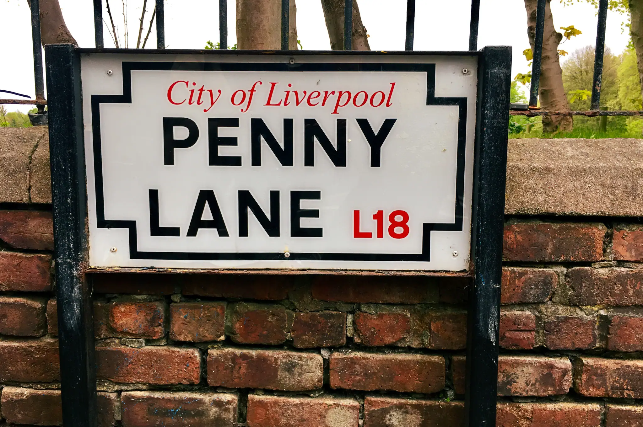 Penny Lane L18 street sign