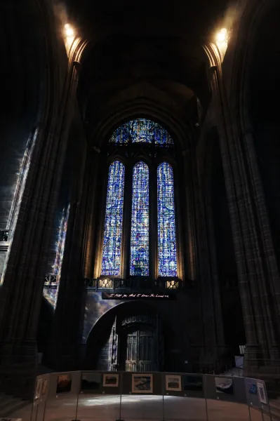 Blue stained-glass window