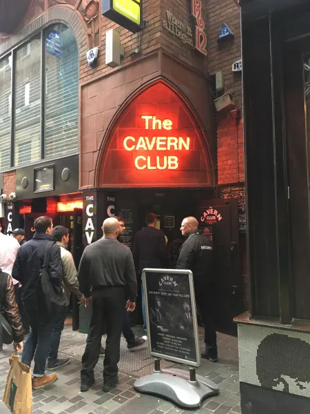 Cavern Club entrance with people queueing