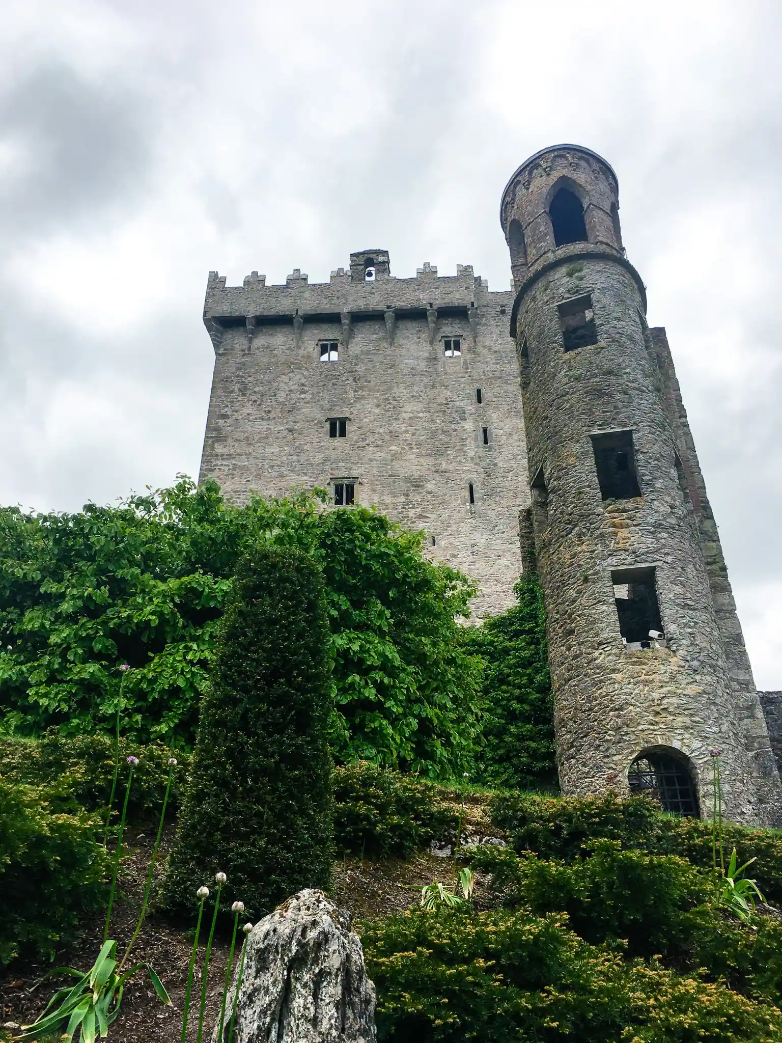 Castle keep above gardens