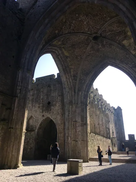 Arches inside the roofless cathedral