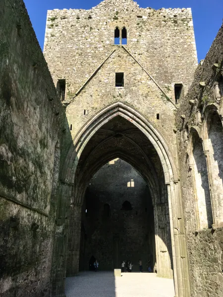 Tall arch through the tower crossing