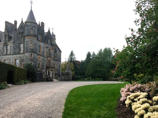 Scottish-baronial house and drive