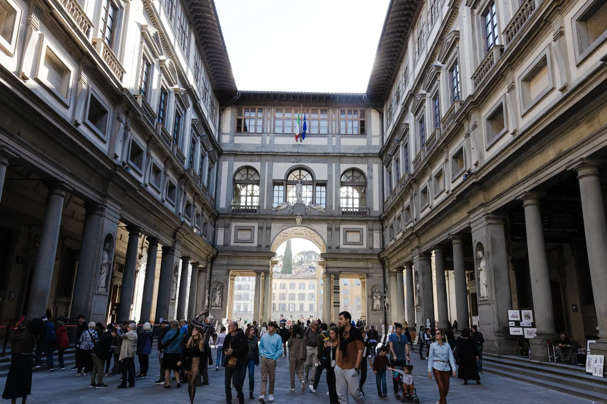 Photo from In the afternoon, we walked to the Uffizi Gallery, where the halls themselves felt like part of the exhibit, Florence, Italy